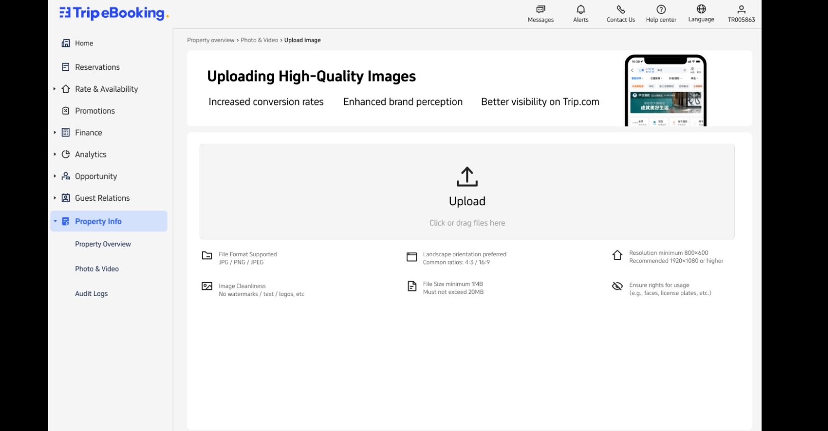 Simplify Image Uploading on Trip E-Booking